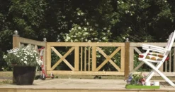 Tuinhekpoort vuren - "Slot" recht groen geimpregneerd (100 x 75 cm)