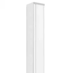 Tuinpaal aluminium wit met cypresse kern 6,8 x 6,8 cm