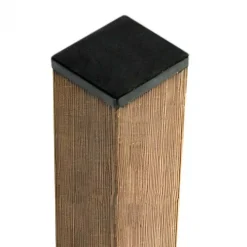 Tuinpaal composiet Basic bruin gevlamd met houten kern 6,8 x 6,8 cm