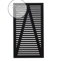 Tuinpoort vuren - Tokyo louvre recht zwart incl. beslag (100 x 180 cm)