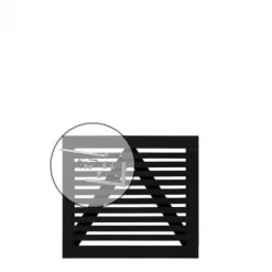 Tuinpoort vuren - Tokyo louvre recht zwart incl. beslag (100 x 90 cm)