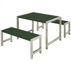 Tuinset vuren Café - Hout & Staal gegrond groen