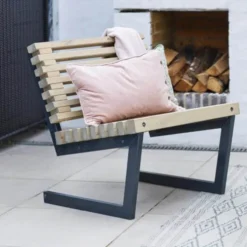 Tuinstoel Siesta - Dennenhout grijs gebeitst - 80 cm breed