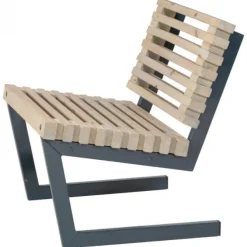 Tuinstoel Siesta - Dennenhout grijs gebeitst - 80 cm breed