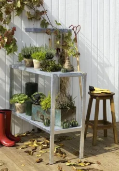 Tuintafel verzinkt staal - Oppottafel 40 x 110 x 90 cm