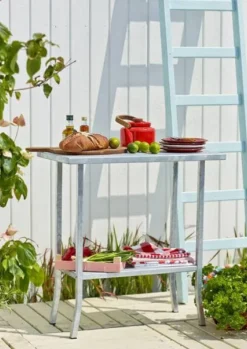 Tuintafel verzinkt staal - Oppottafel 45 x 75 x 80 cm