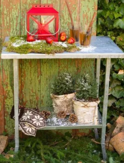 Tuintafel verzinkt staal - Oppottafel 45 x 75 x 80 cm