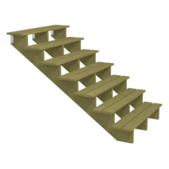 Tuintrap hout - 7 treden - inclusief treden - 175 x 119 x 120 cm