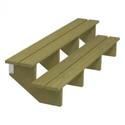 Tuintrap hout - 2 treden - inclusief treden - 50 x 34 x 180 cm