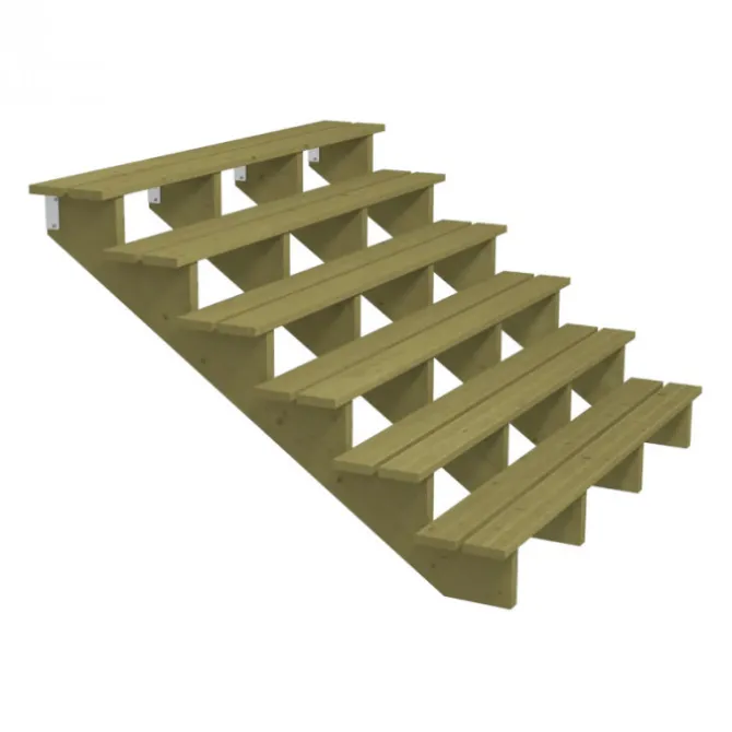 Tuintrap hout - 6 treden - inclusief treden - 150 x 102 x 180 cm