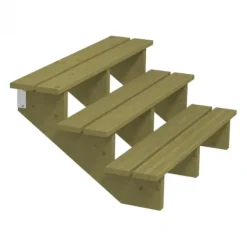 Tuintrap hout - 3 treden - inclusief treden - 76 x 54 x 120 cm