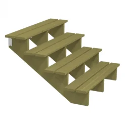 Tuintrap hout - 4 treden - inclusief treden - 101 x 71 x 120 cm