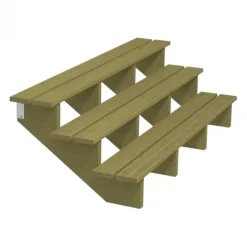 Tuintrap hout - 3 treden - inclusief treden - 76 x 54 x 180 cm