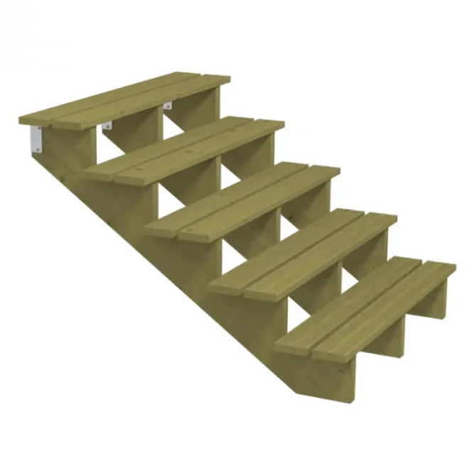 Tuintrap hout - 5 treden - inclusief treden - 126 x 88 x 120 cm