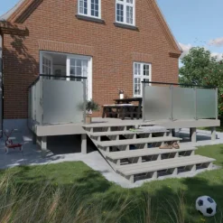 Tuintrap hout lui - 5 treden - inclusief treden - 196 x 68 x 180 cm