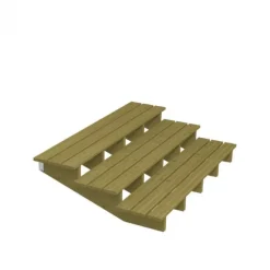 Tuintrap hout lui - 3 treden - inclusief treden - 118 x 42 x 180 cm