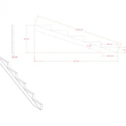 Tuintrap lui vuren geimpregneerd - Trapbalk 5 treden