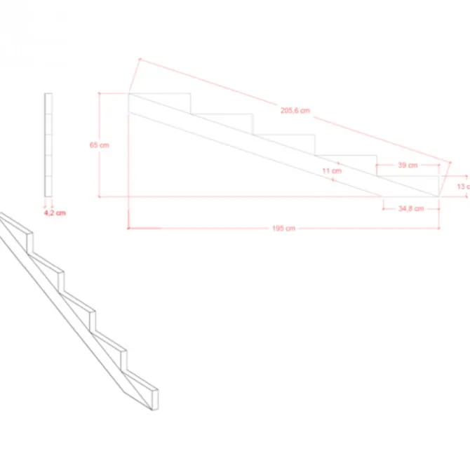 Tuintrap lui vuren geimpregneerd - Trapbalk 5 treden