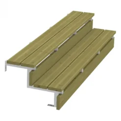 Tuintrap staal - 2 treden - inclusief treden 180 cm