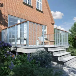 Tuintrap staal - 6 treden - inclusief treden 180 cm