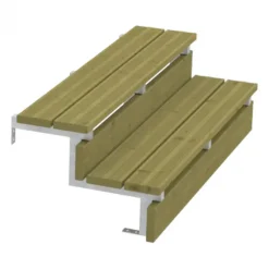 Tuintrap staal - 2 treden - inclusief treden 120 cm