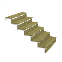 Tuintrap staal - Trapbalk 6 treden - 153 x 102 cm