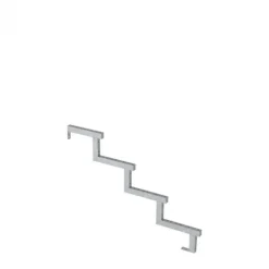 Tuintrap staal - Trapbalk 4 treden - 103 x 68 cm