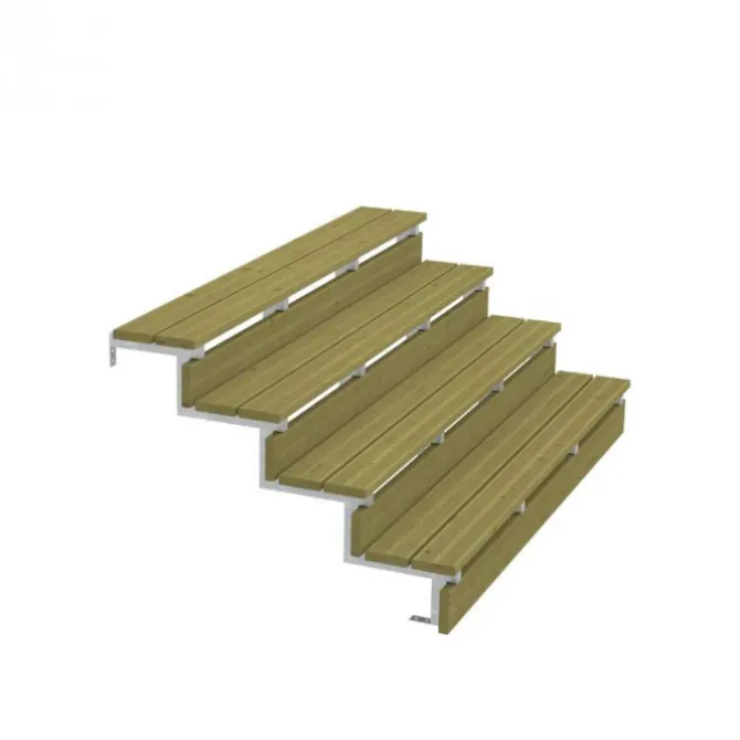 Tuintrap staal - Trapbalk 4 treden - 103 x 68 cm