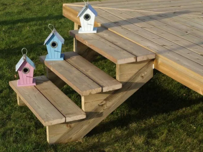 Tuintrap vuren geimpregneerd - Trapbalk 2 treden