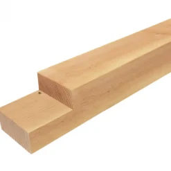 Tussenpaal Douglas 15 x 15 cm met 1 keep (7 x 15 cm) gezaagd