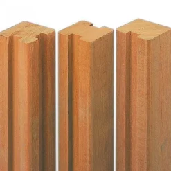 Tussenpaal rabatsysteem hardhout bankirai 7 x 7 cm