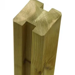 Tussenpaal rabatsysteem vuren - verlijmd 9 x 9 cm groen geimpregneerd geschaafd