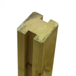 Tussenpaal rabatsysteem vuren - 9 x 9 cm groen geimpregneerd geschaafd