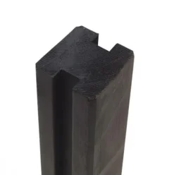 Tussenpaal rabatsysteem vuren - 9 x 9 cm zwart geschaafd