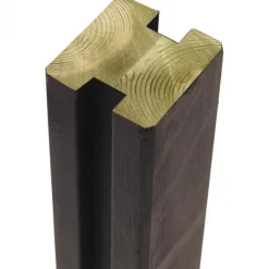 Tussenpaal rabatsysteem vuren - verlijmd 9 x 9 cm zwart geschaafd