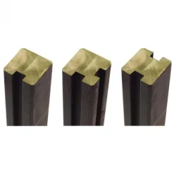 Tussenpaal rabatsysteem vuren - verlijmd 9 x 9 cm zwart geschaafd