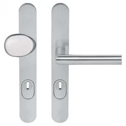 Veiligheidsset knop/kruk Forza - Caroline I - ovaal kerntrek - Mat RVS