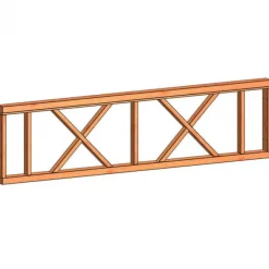 Verandahek kruis C 700 x 2760 mm onbehandeld