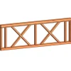 Verandahek kruis H 700 x 2230 mm onbehandeld