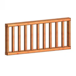 Verandahek spijlen B 700 x 1630 mm onbehandeld