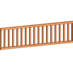 Verandahek spijlen C 700 x 2760 mm onbehandeld