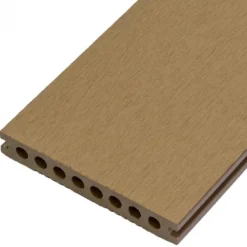 Vlonder totaalpakket composiet semi massief 2,1 x 14 cm teak bruin (4 mtr) fijne ribbel en vlak