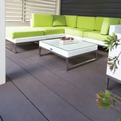 Vlonder totaalpakket composiet semi massief 2,5 x 25 cm - XWB Lava (3 mtr) vlak/grove ribbel