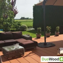 Vlonder totaalpakket composiet 2,5 x 14,6 cm Havana (3 mtr) grove ribbel