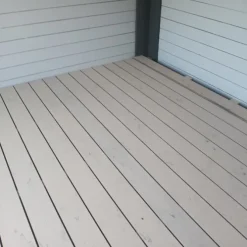 Vlonder totaalpakket composiet 2,1 x 14 cm steengrijs gevlamd (4 mtr) vlak/grove ribbel