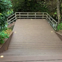 Vlonder totaalpakket composiet 2,1 x 14 cm donker bruin (3 mtr) vlak/grove ribbel