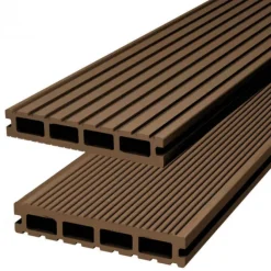 Vlonder totaalpakket composiet 2,5 x 14,6 cm Douala (2,2 mtr) groeven/ribbel