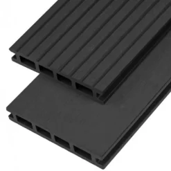 Vlonderplank composiet 2,1 x 14 cm antraciet grove ribbel en vlak