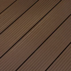 Vlonderplank composiet 2,1 x 14 cm donker bruin grove ribbel en vlak