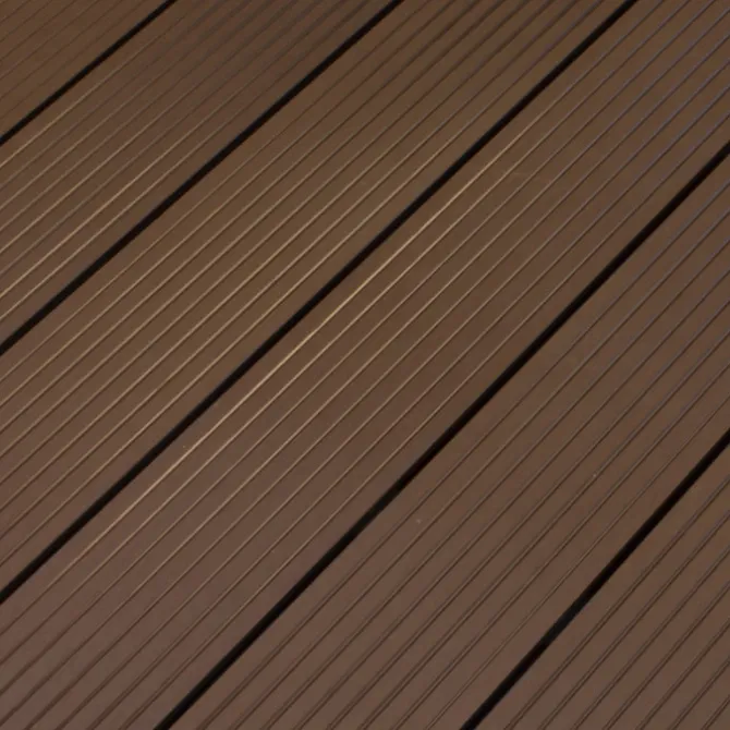 Vlonderplank composiet 2,1 x 14 cm donker bruin grove ribbel en vlak